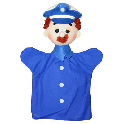 Punch and Judy Police Officer Blue Hand Puppet - munabo