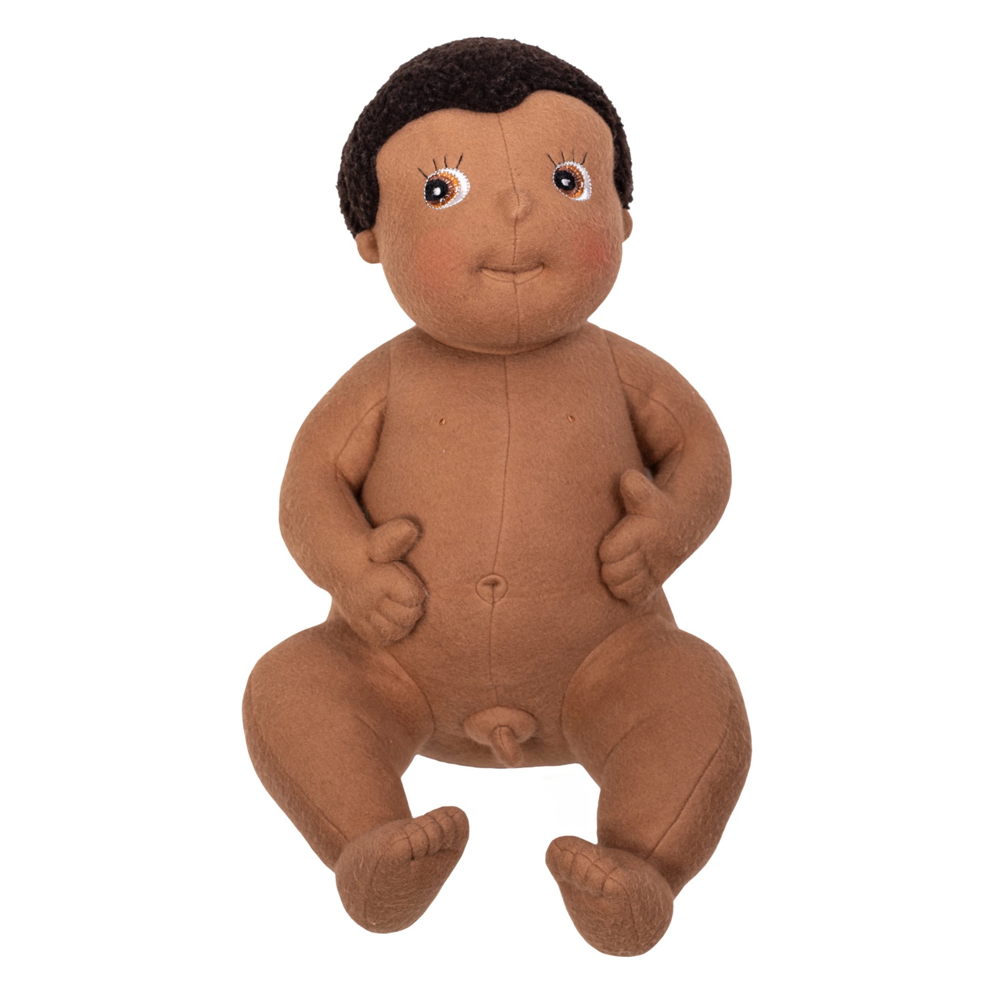 Rubens Barn baby doll Ali undressed with soft fabric body, sitting