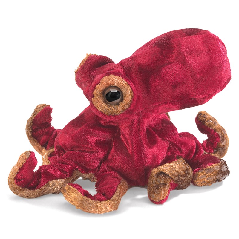 Folkmanis Mini Red Octopus Finger Puppet - Produktbild 3