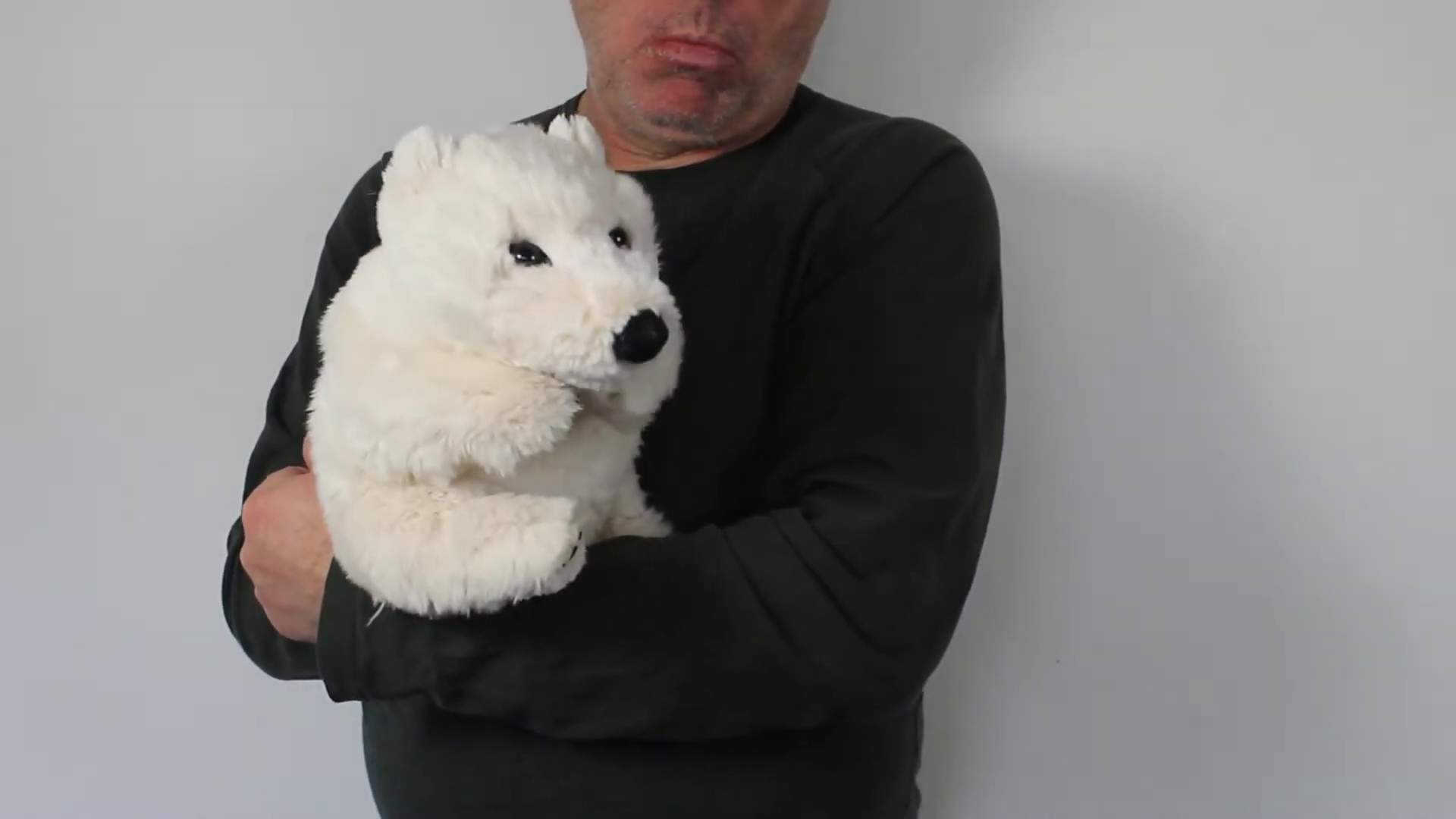Folkmanis Sitting Polar Bear Hand Puppet Demo