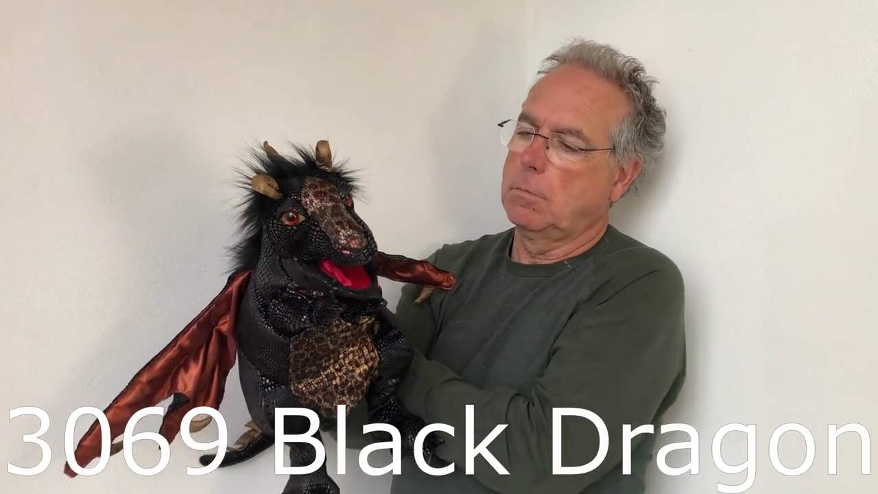Folkmanis Black Dragon Hand Puppet Demo 2