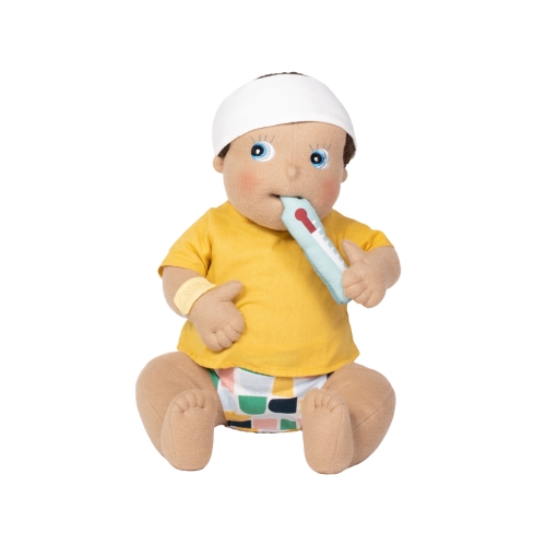 Rubens Barn baby doll with fabric thermometer and bandage from the first aid set