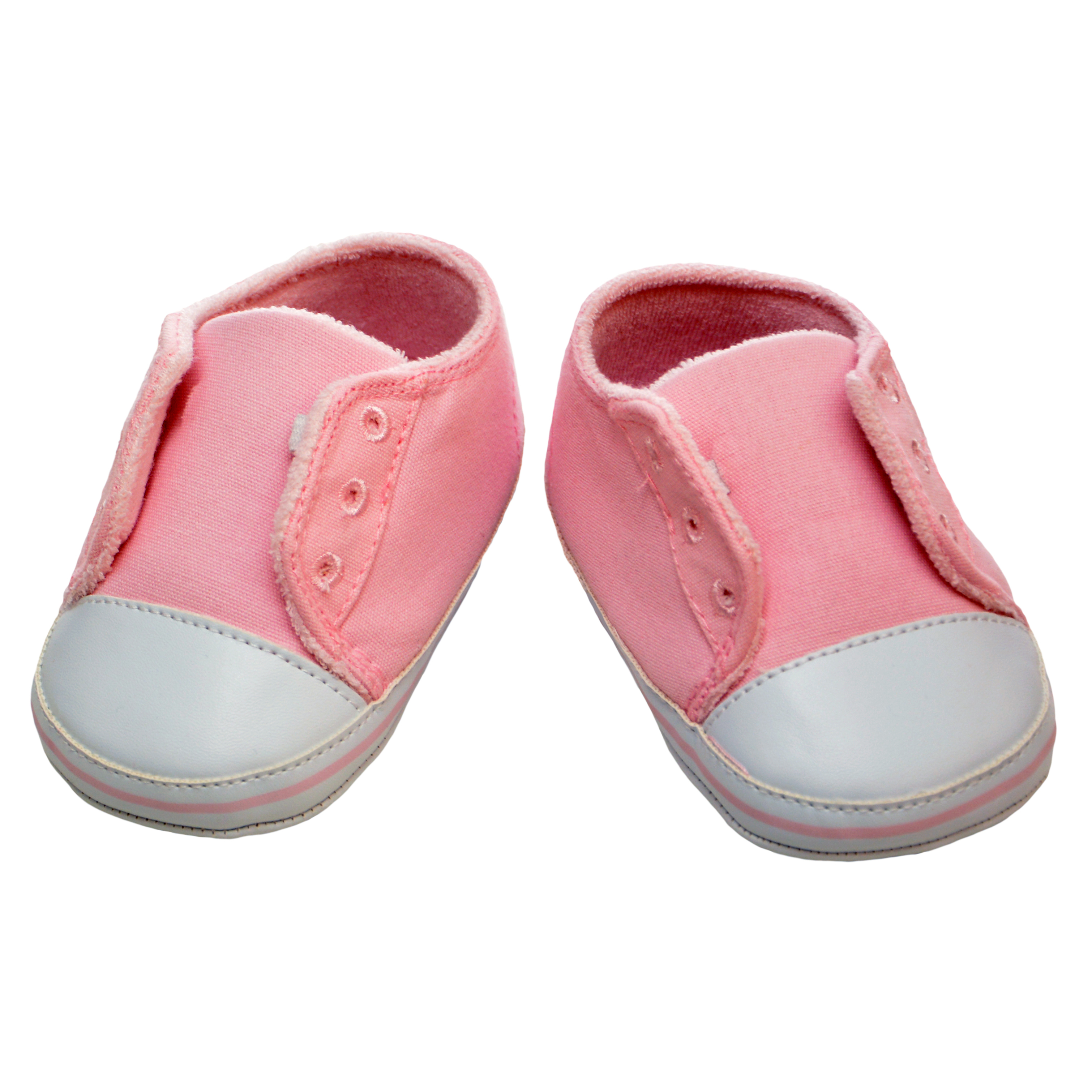 Living Puppets shoes for 65 cm hand puppets, pink trainers with white toe caps and striped soles