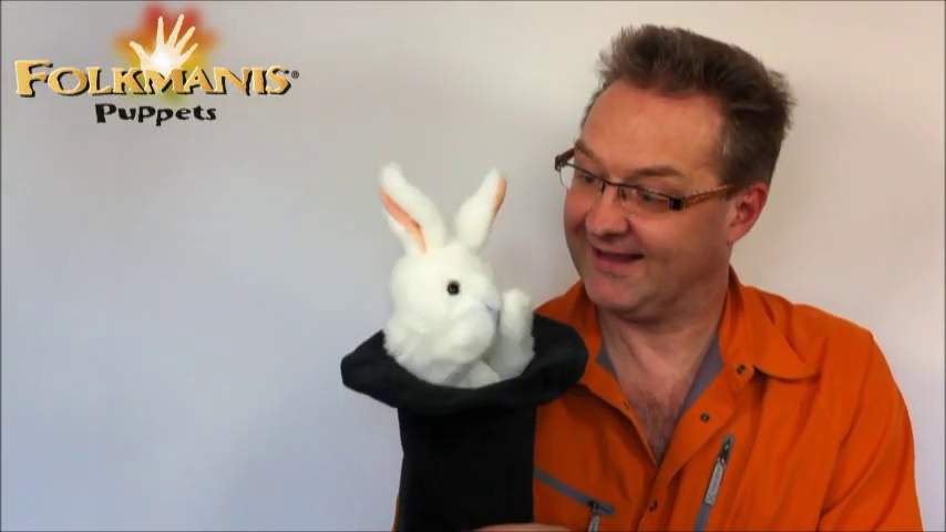 Folkmanis Large Rabbit in Hat Hand Puppet Demo 2