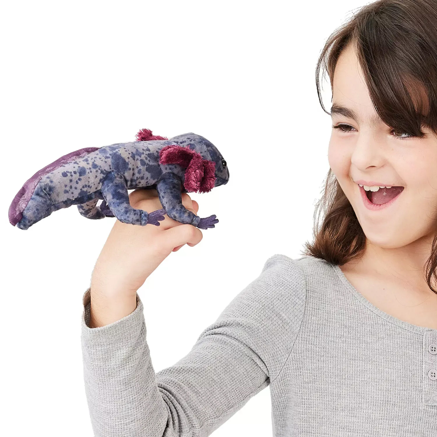Folkmanis Large Axolotl, Black Finger Puppet - Produktbild 3