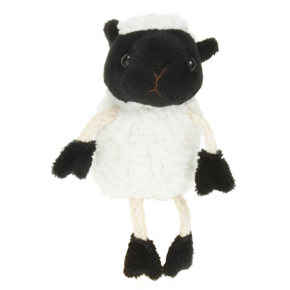The Puppet Company finger puppet sheep, white puppet with a black face and black paws
