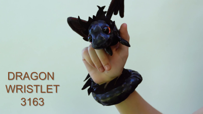 Folkmanis Black Dragon Wristlet Finger Puppet Demo
