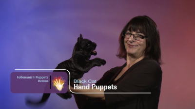 Folkmanis Black Cat Hand Puppet Demo