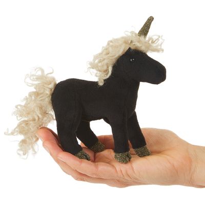 Folkmanis Mini Black Unicorn Finger Puppet