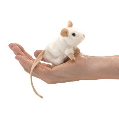 Folkmanis Mini White Mouse Finger Puppet