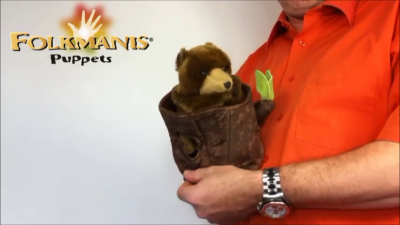 Folkmanis Bear in Tree Stump Hand Puppet Demo 2