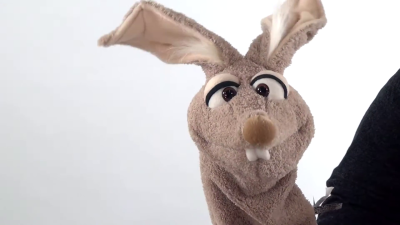 Living Puppets sock hand puppet Mampfred the bunny Demo 2