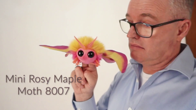 Folkmanis Mini Rosy Maple Moth Finger Puppet Demo
