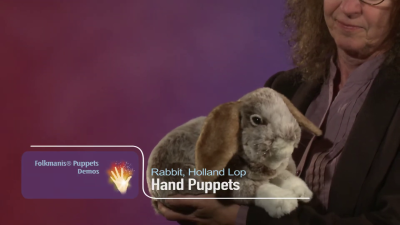 Folkmanis Holland Lop Rabbit Hand Puppet Demo
