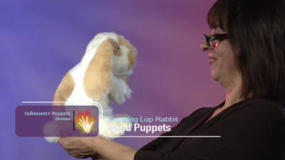 Folkmanis Standing Lop Rabbit Hand Puppet Demo