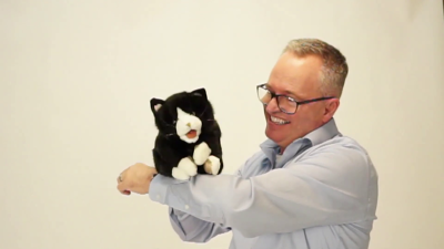 Folkmanis Tuxedo Kitten Hand Puppet Demo