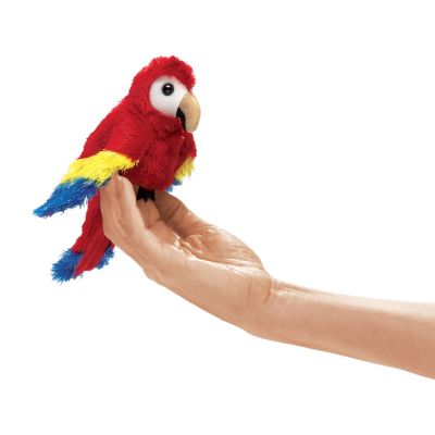 Folkmanis Mini Scarlet Macaw Finger Puppet
