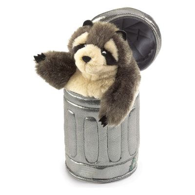 Folkmanis Raccoon in Garbage Can Hand Puppet