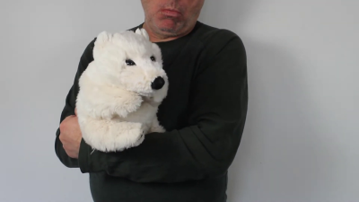 Folkmanis Sitting Polar Bear Hand Puppet Demo