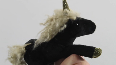 Folkmanis Mini Black Unicorn Finger Puppet Demo