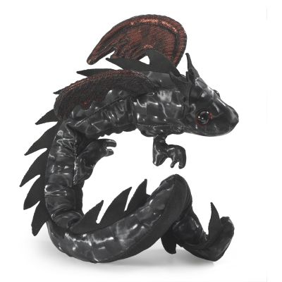 Folkmanis Black Dragon Wristlet Finger Puppet
