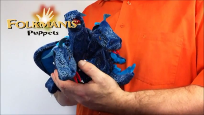 Folkmanis Blue Three-Headed Dragon Hand Puppet Demo 2