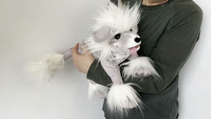 Folkmanis Chinese Crested Dog Hand Puppet Demo